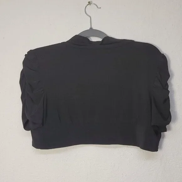 738. Blu Sage Shrug Top Black Sz XL - Picture 2 of 9